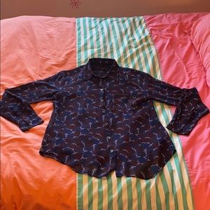Ann Taylor Patterned Button Down Top